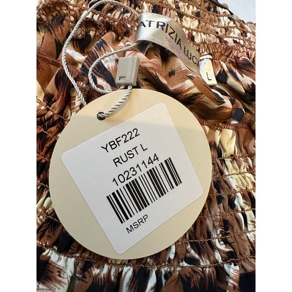 Patrizia Luca Milano Mixed Animal Print Off-Shoulder Mid-Crop Top Large - Picture 5 of 7